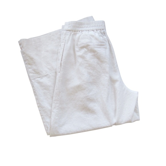 Banana Republic Factory Elegant White Wide-Leg Crop Pants - Picture 6 of 13